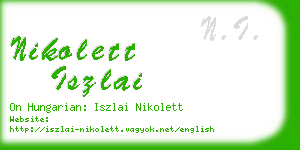 nikolett iszlai business card